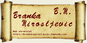 Branka Mirošljević vizit kartica